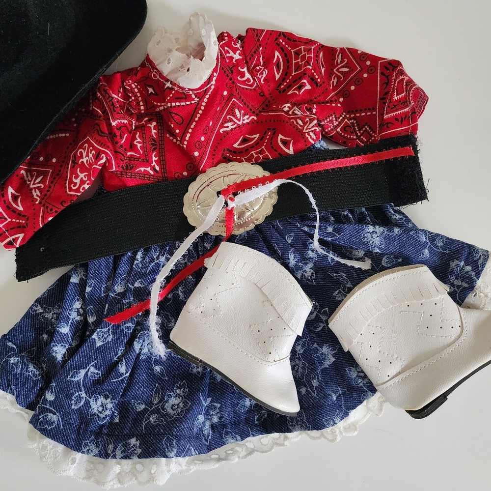 American Doll Cowgirl Outfit with Hat & White Boots